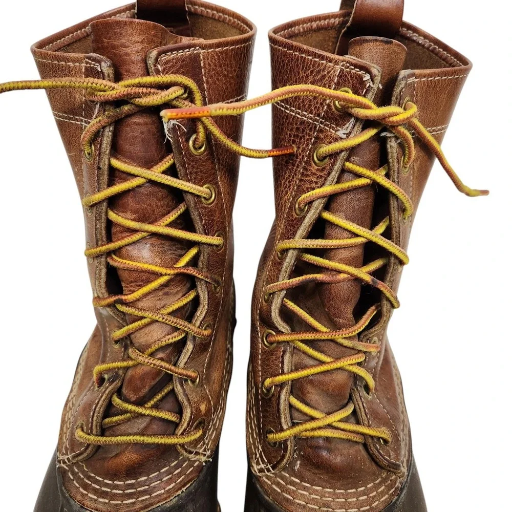 L.L. Bean Bean Boots Mens 9 Brown Leather Lace Up Waterproof Snow Winter